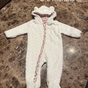 Penelope Mack White Quilted Baby Footie